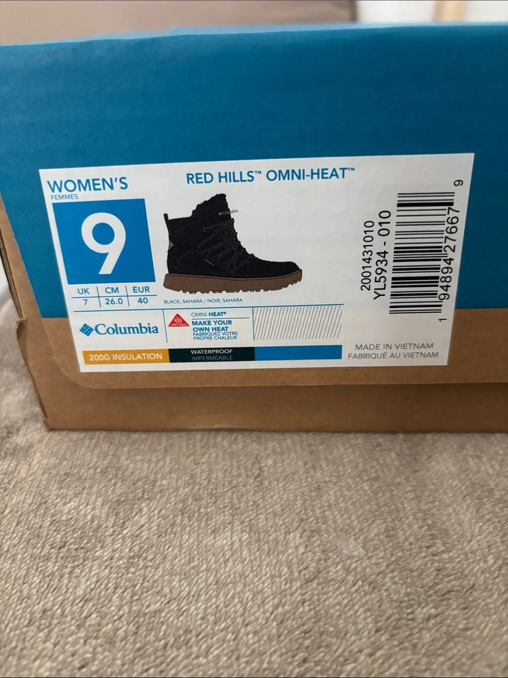 Columbia Women's Black Winter Boots with Brown Sole